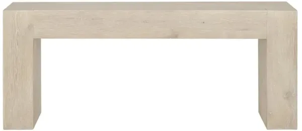 Brissy Rustic Lodge Cream Oak Wood Rectangular Console Table