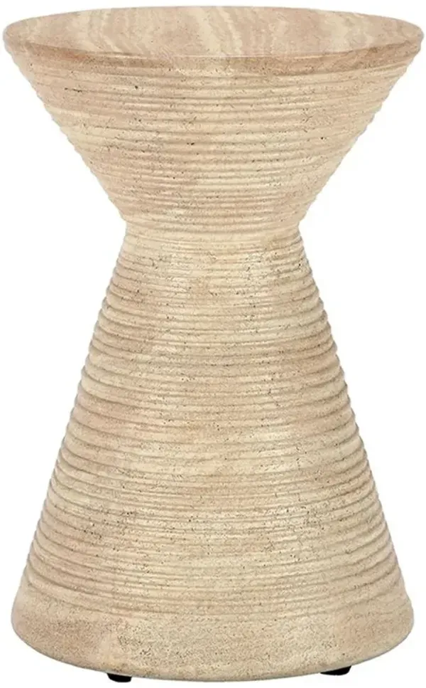 Felicia Modern Classic Beige Concrete Round Outdoor Accent Table