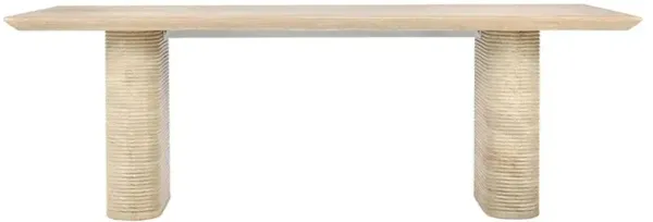 Selina Modern Classic Beige Concrete Rectangular Outdoor Dining Table - 87"W