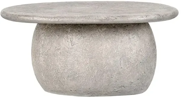 Alex Modern Classic Grey Concrete Round Outdoor Coffee Table