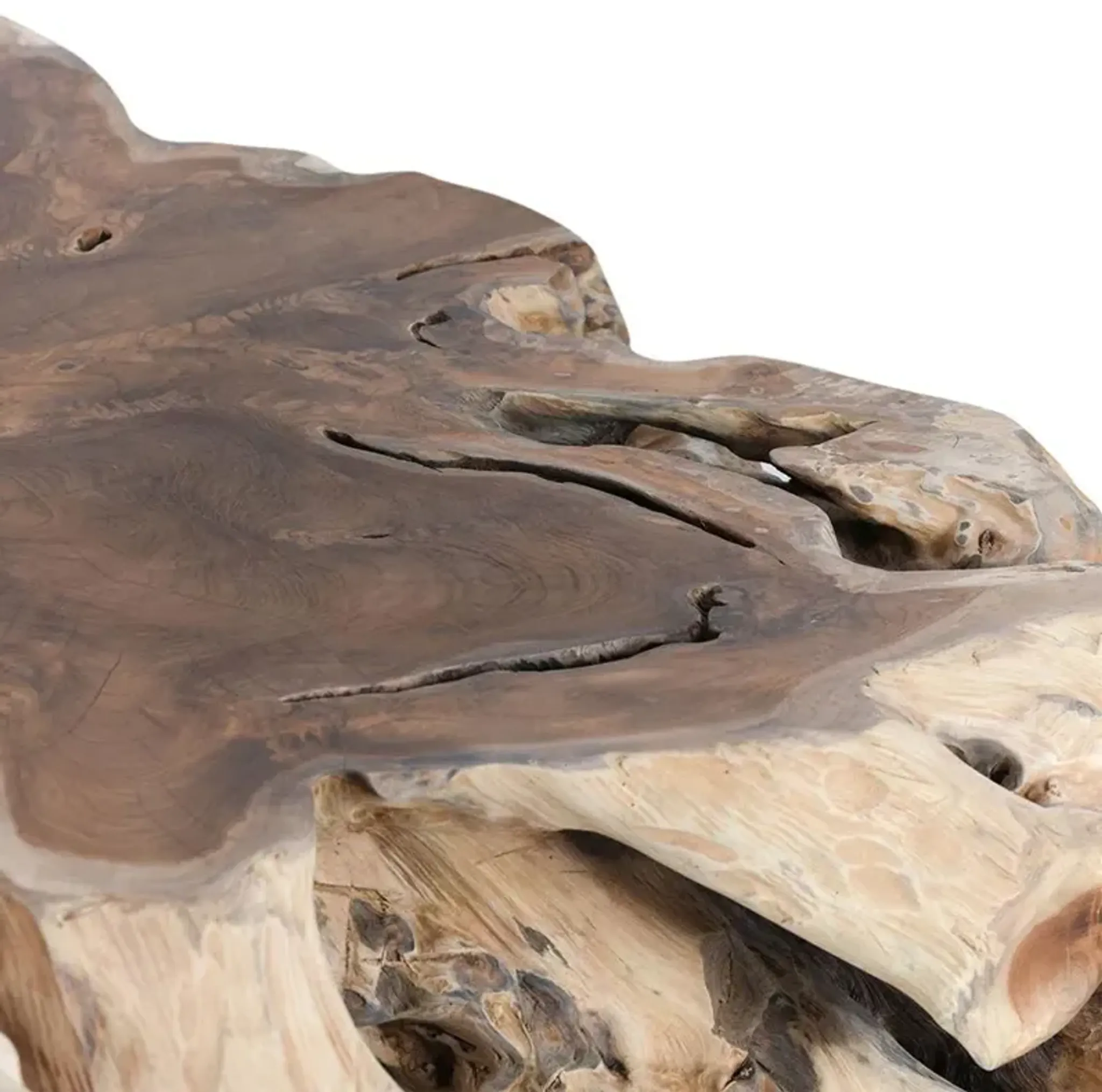 Prescy Coastal Beach Natural Teak Root Square Coffee Table Kathy Kuo ...