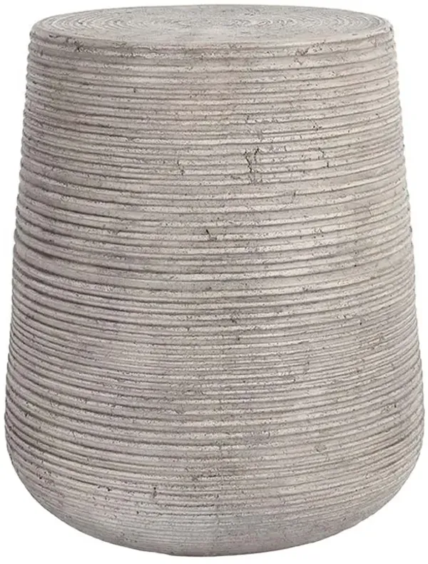 Van Industrial Loft Grey Concrete Round Drum Outdoor End Table