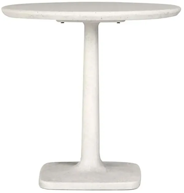 Isabella Industrial Loft White Concrete Round Outdoor Bistro Table - 31"W