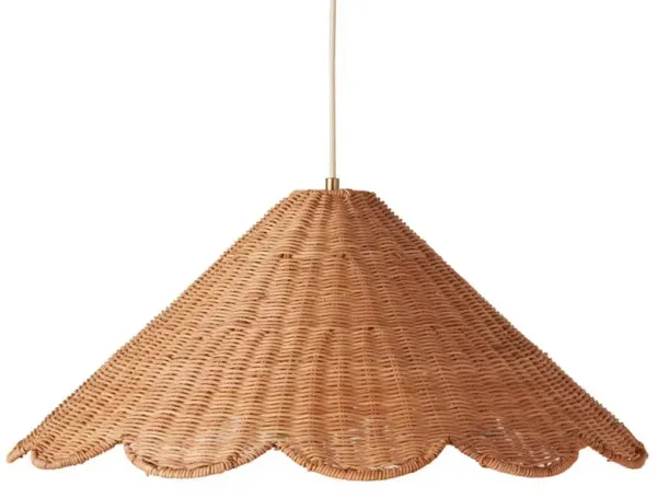 Marley Coastal Beach Natural Rattan Scallop Pendant