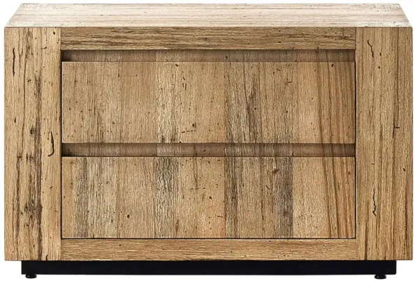 Oliver Rustic Lodge Brown Oak Wood 2 Drawer Nightstand
