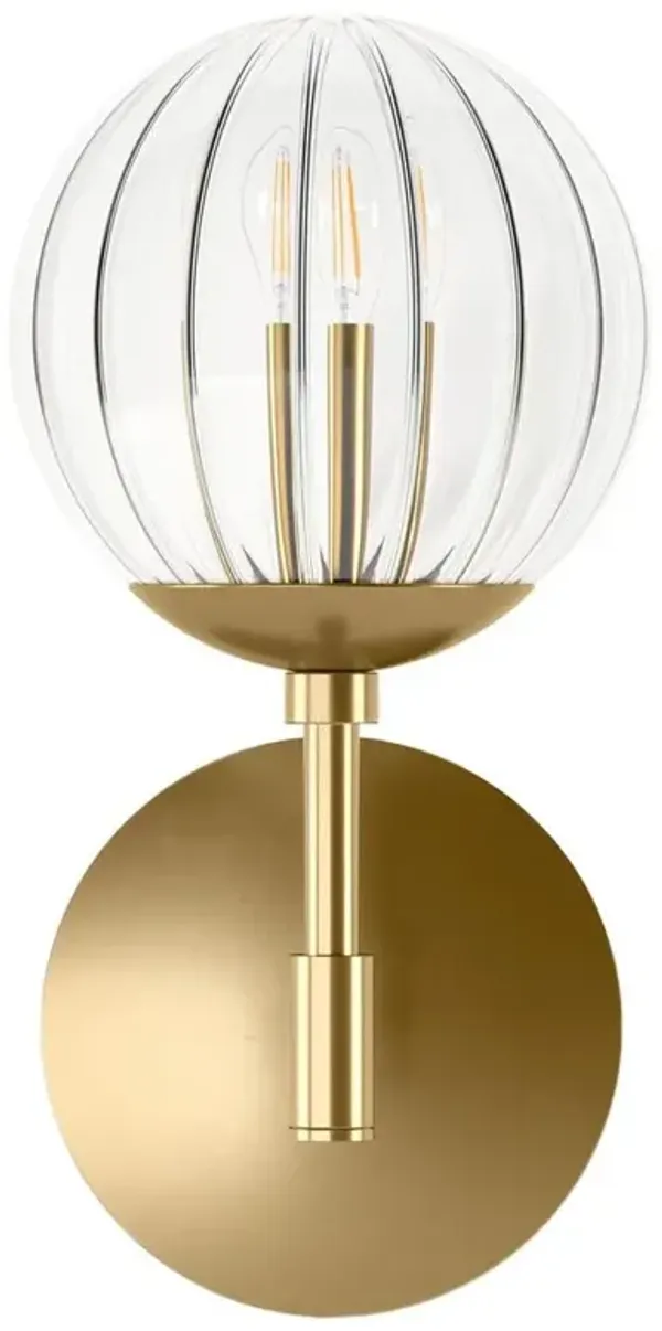 Schwung Sunset Modern Ribbon Glass Globe Burnished Brass Wallchiere Sconce