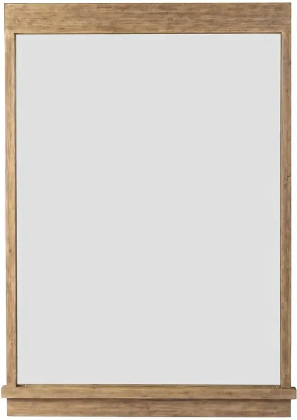 Avo Rustic Lodge Distressed Light Brown Wood Rectangular Floor Mirror