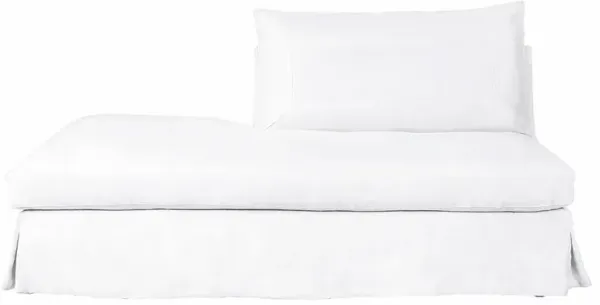 Cisco Home Seda Coastal Denim White Slipcovered Armless Bumper - Left Facing