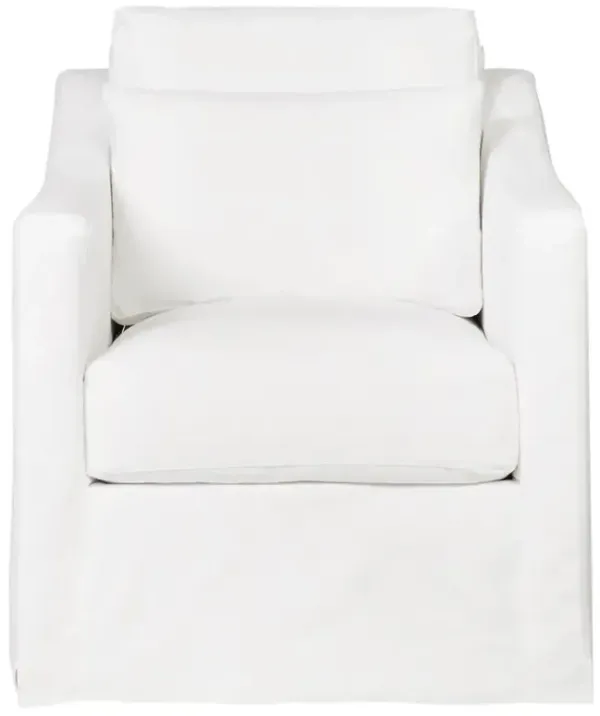Cisco Home Rebecca Coastal Denim White Slipcovered Swivel Club Arm Chair