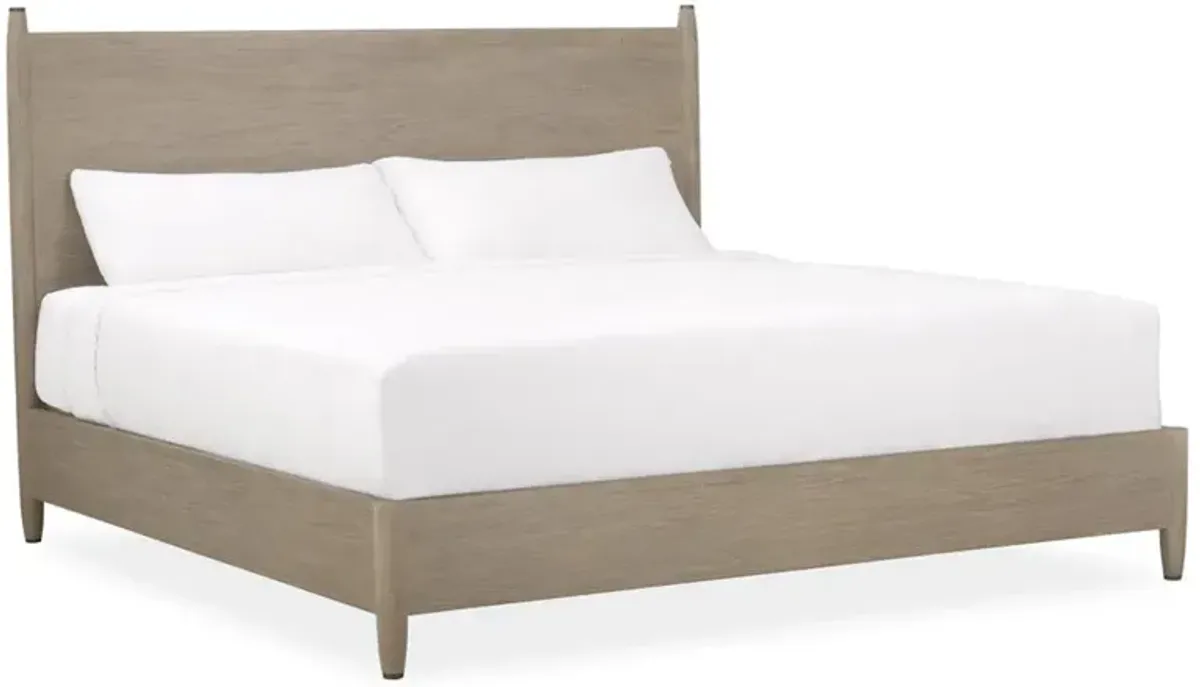 Cali Modern Classic Light Brown Teak Wood Bed - King