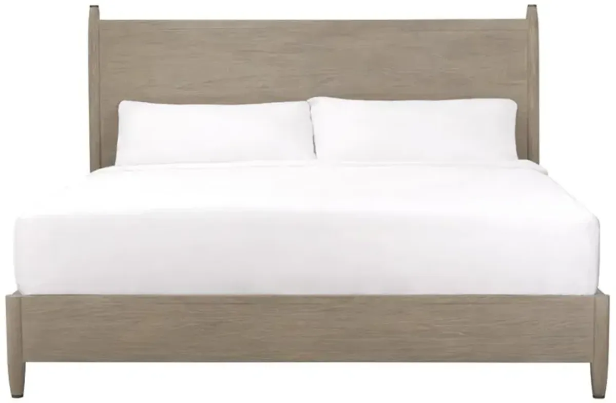 Cali Modern Classic Light Brown Teak Wood Bed - King