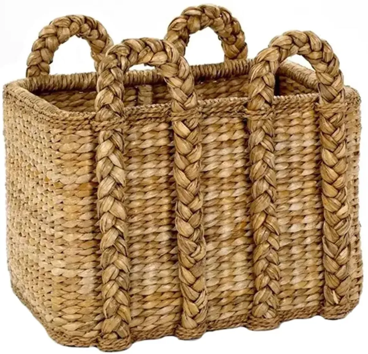 Reah Coastal Beach Natural Handwoven Rattan Rectangular Basket - Large