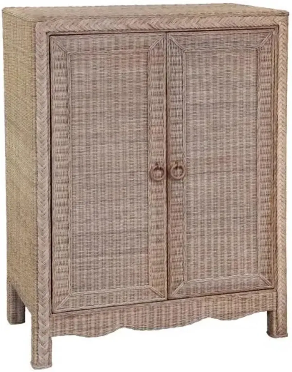 Arieth Coastal Beach Natural Handwoven Rattan Cabinet