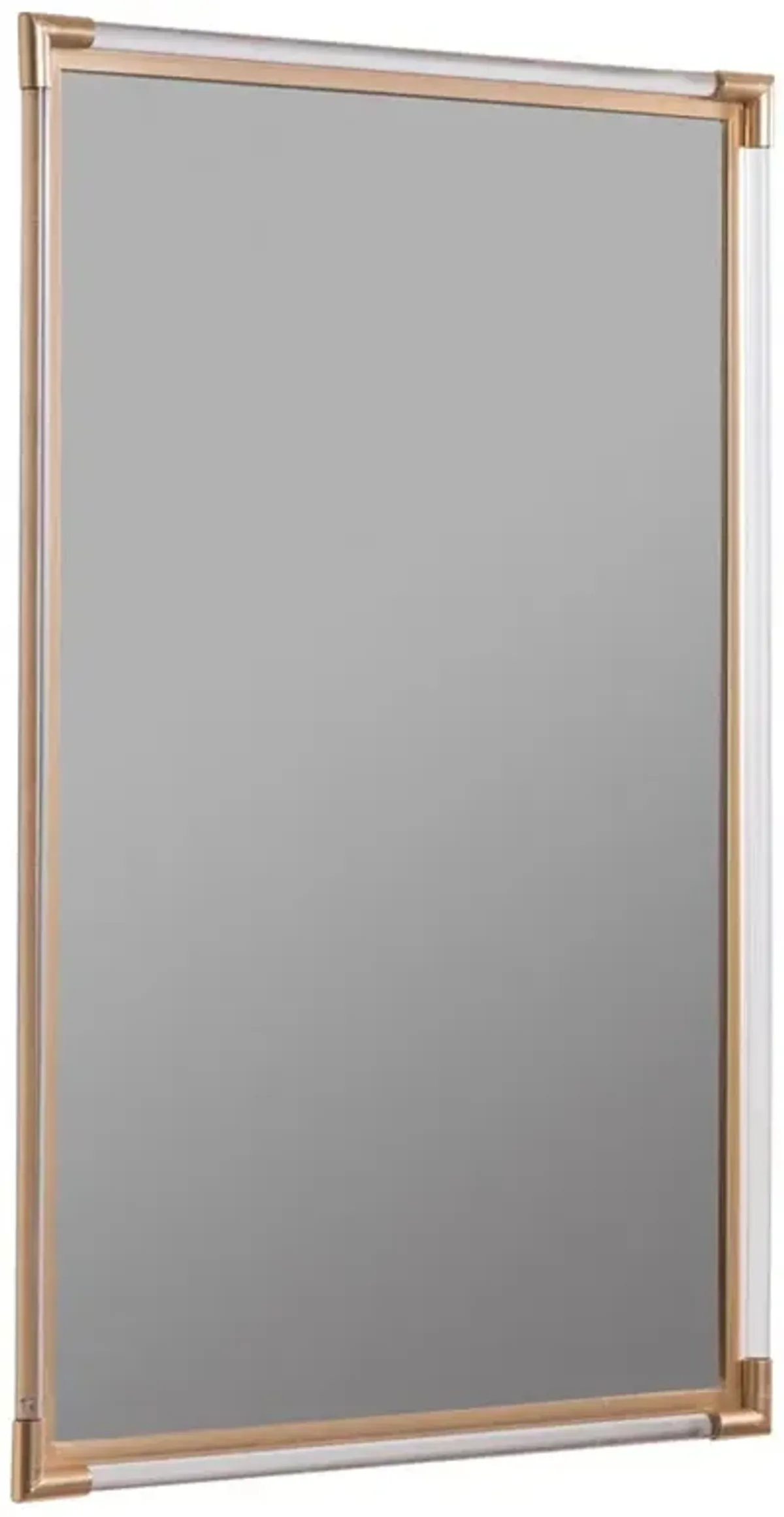 Antonina Hollywood Regency Gold Metal Acrylic Wall Mirror