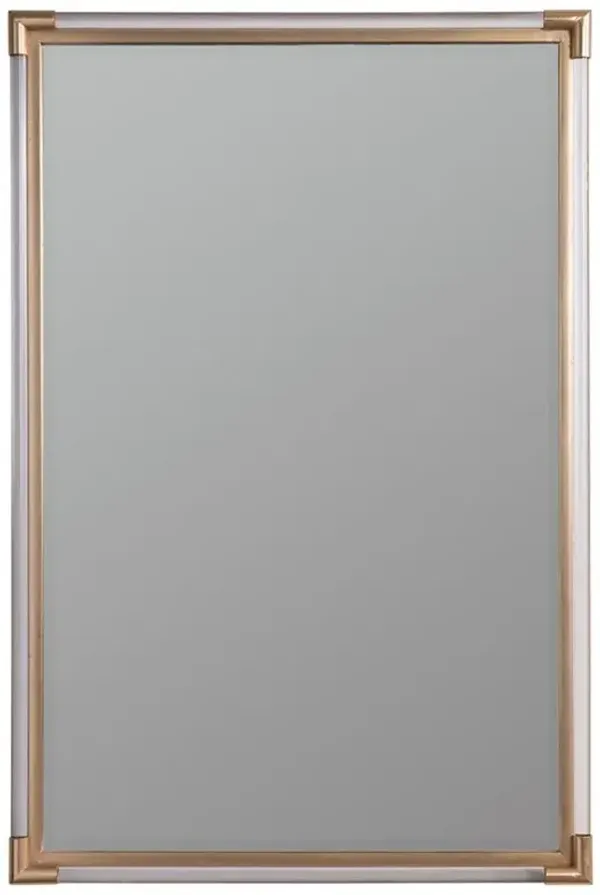 Antonina Hollywood Regency Gold Metal Acrylic Wall Mirror