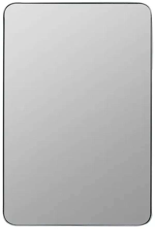 Rolly Mid Century Modern Silver Metal Wall Mirror