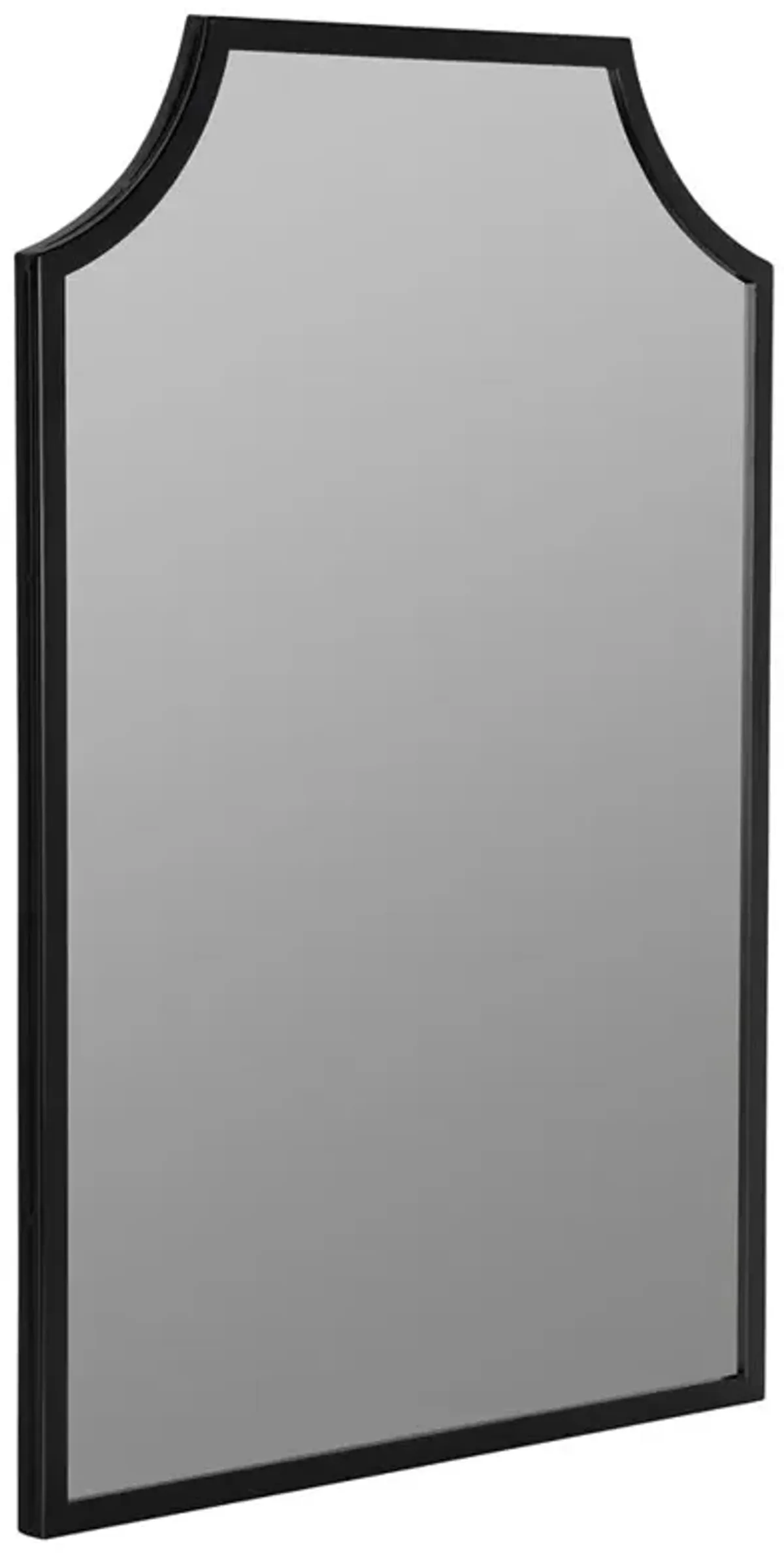 Serene Hollywood Regency Black Metal Wall Mirror