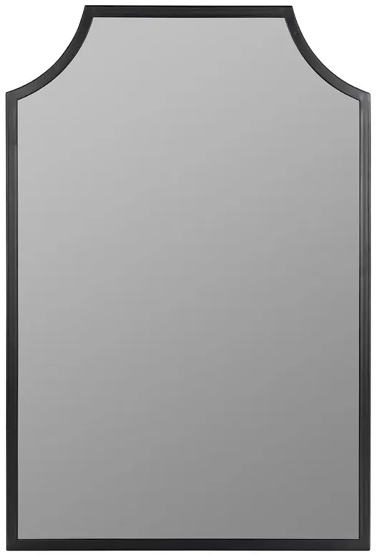 Serene Hollywood Regency Black Metal Wall Mirror