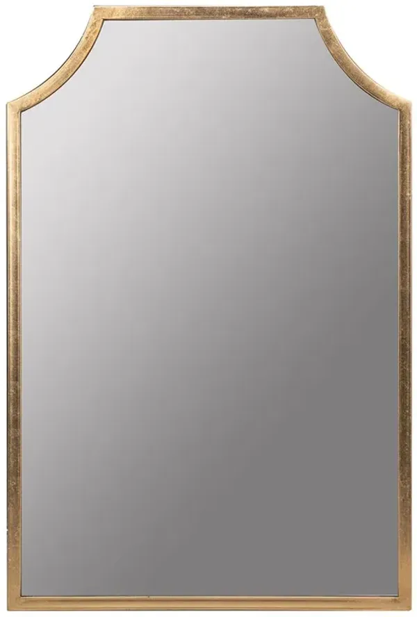 Serene Hollywood Regency Gold Metal Wall Mirror