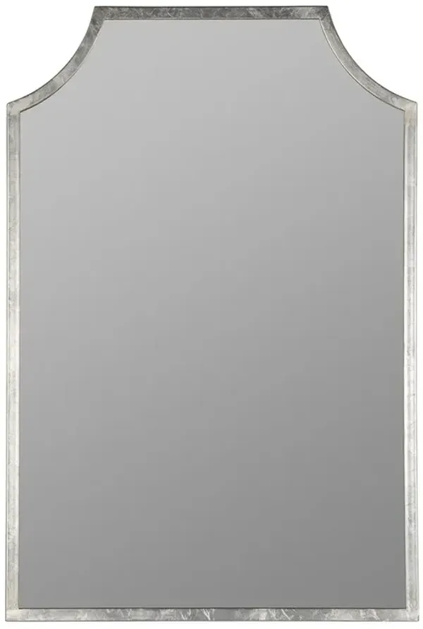 Serene Hollywood Regency Silver Metal Wall Mirror