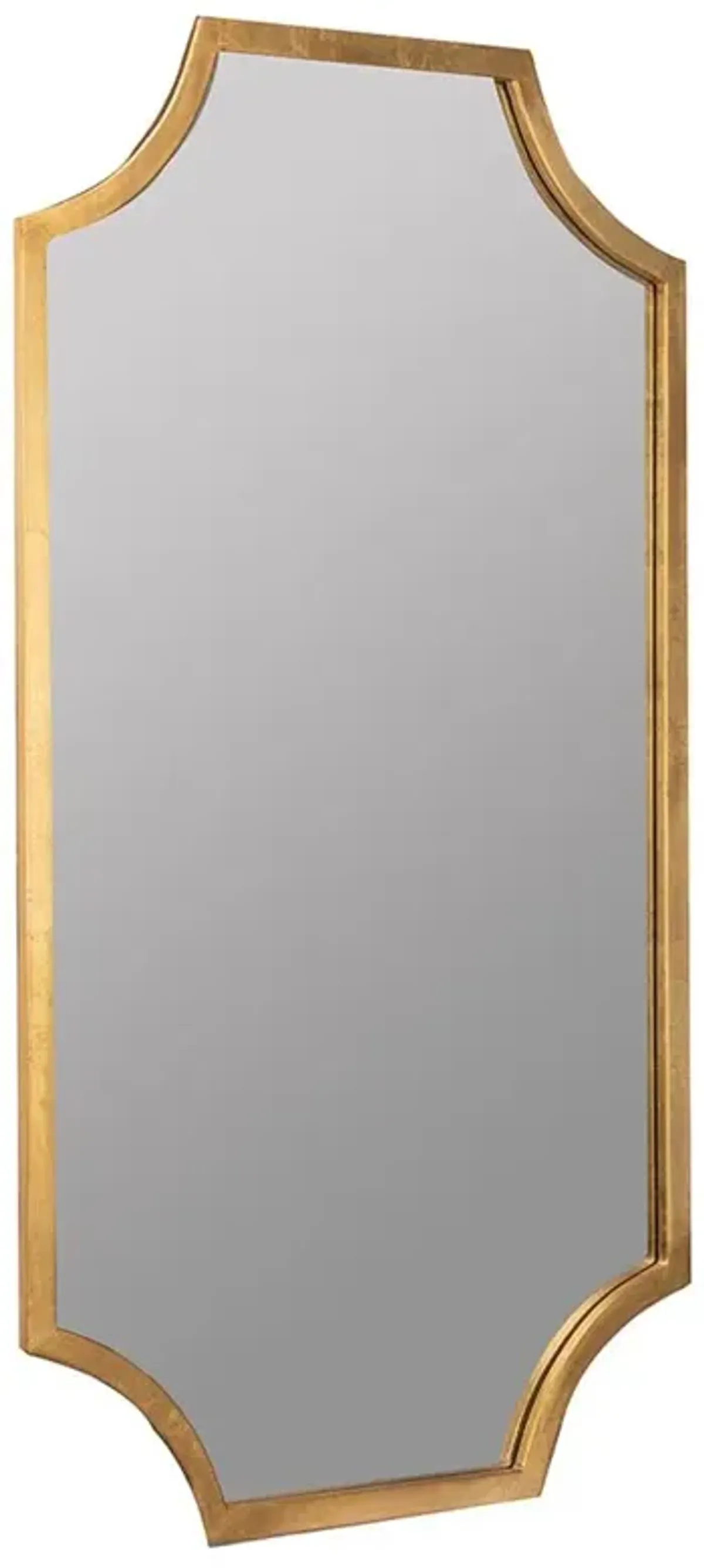 Leonora Hollywood Regency Gold Leaf Metal Wall Mirror