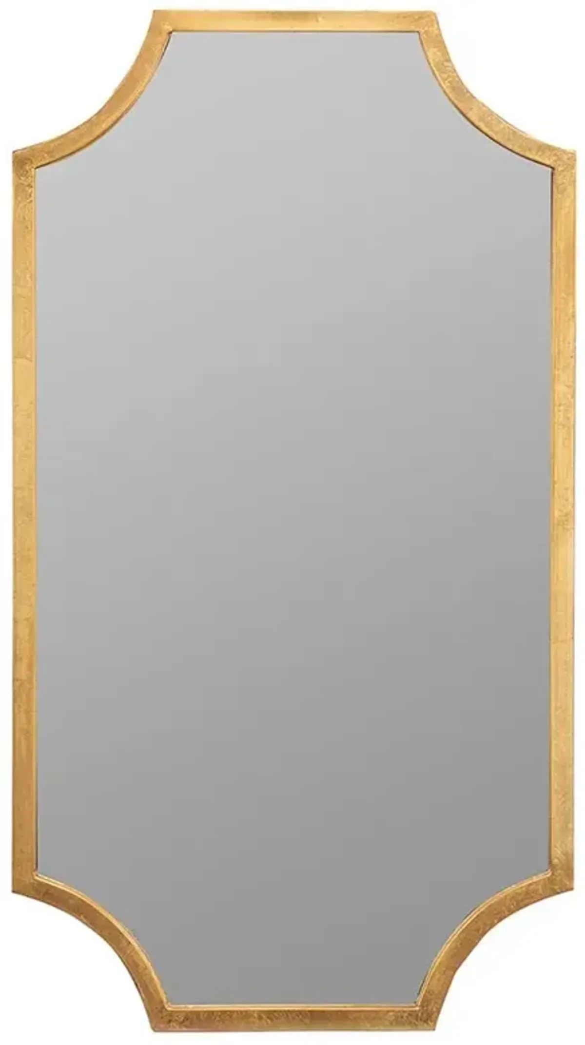 Leonora Hollywood Regency Gold Leaf Metal Wall Mirror