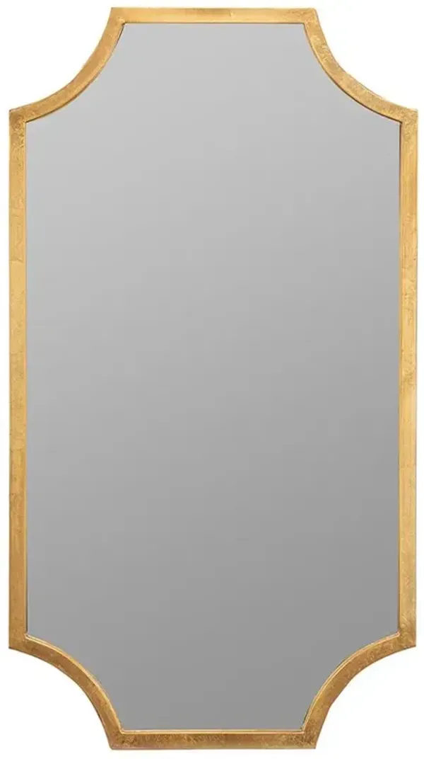 Leonora Hollywood Regency Gold Leaf Metal Wall Mirror