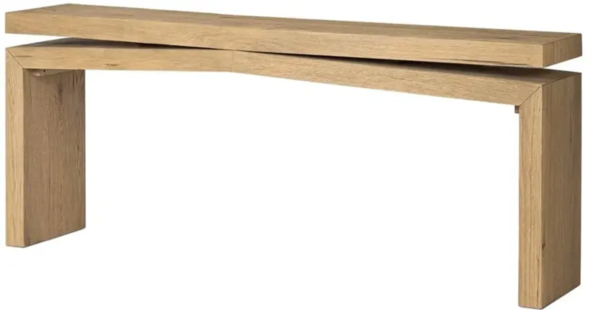Rayan Rustic Lodge Brown Oak Wood Console Table