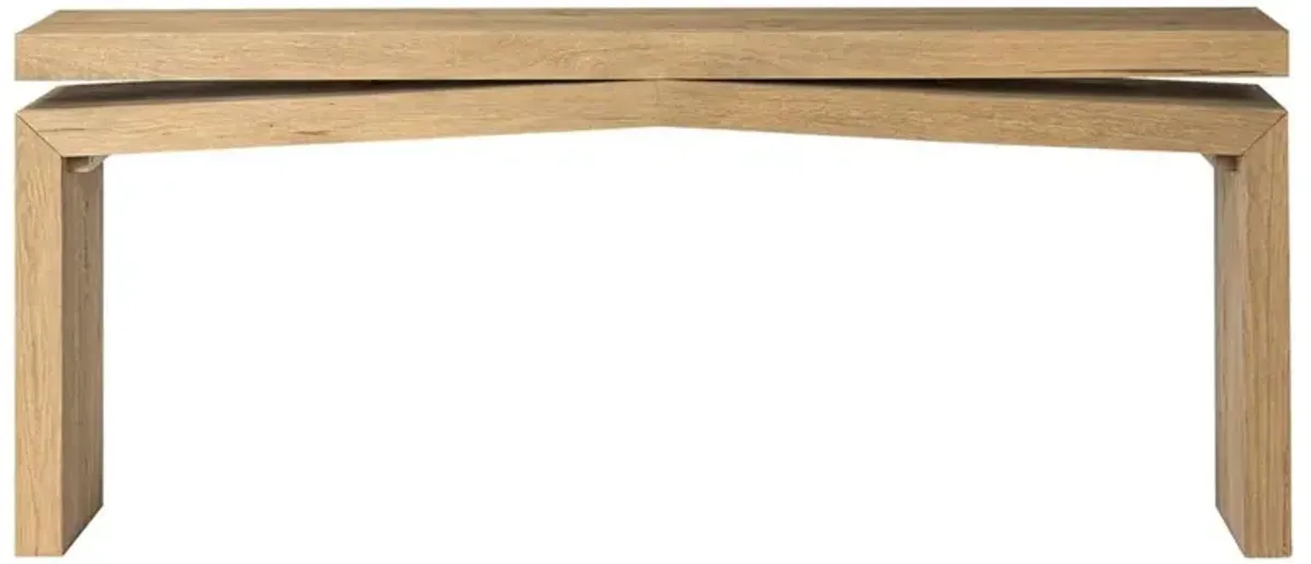 Rayan Rustic Lodge Brown Oak Wood Console Table