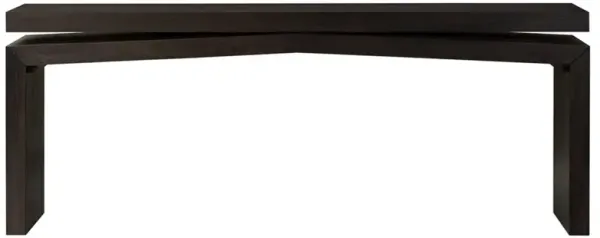 Rayan Rustic Lodge Black Oak Wood Console Table