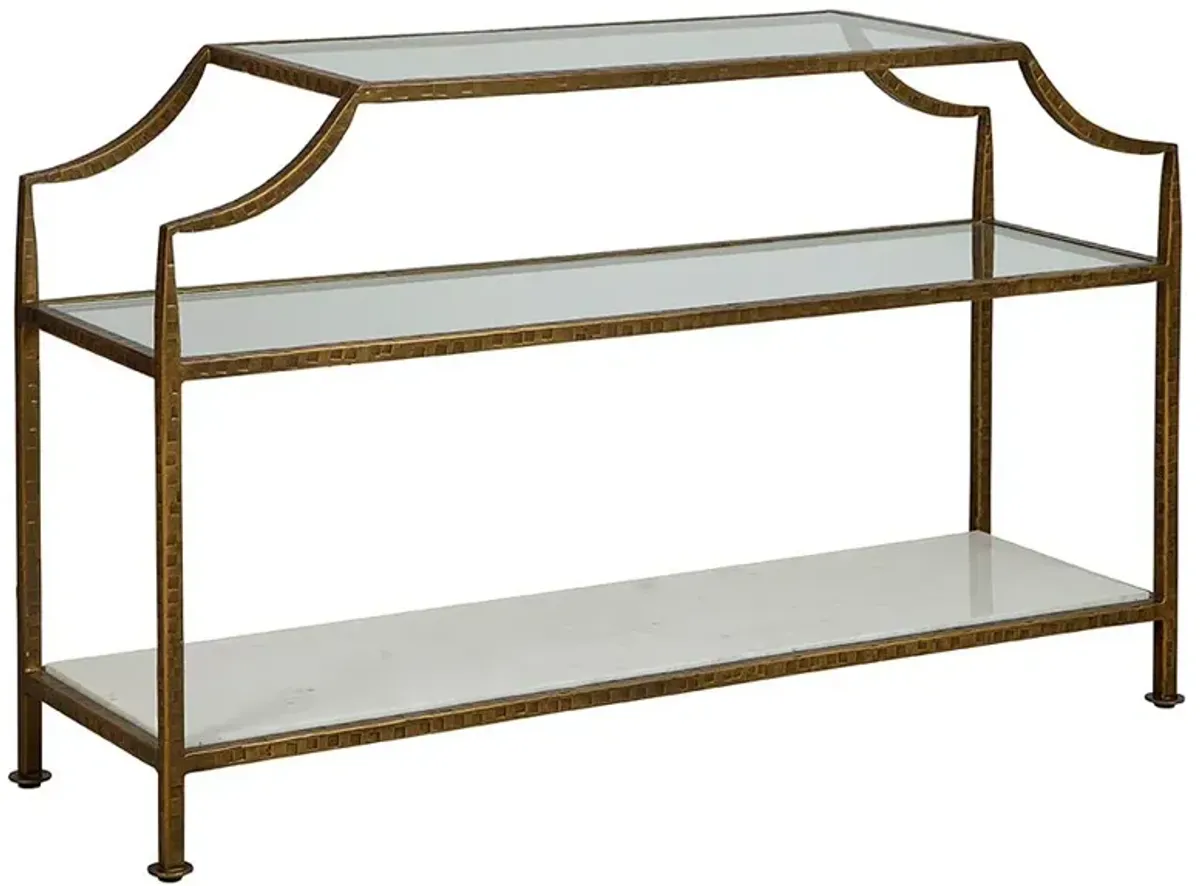 Ida Modern Classic Gold Metal Marble Console Table