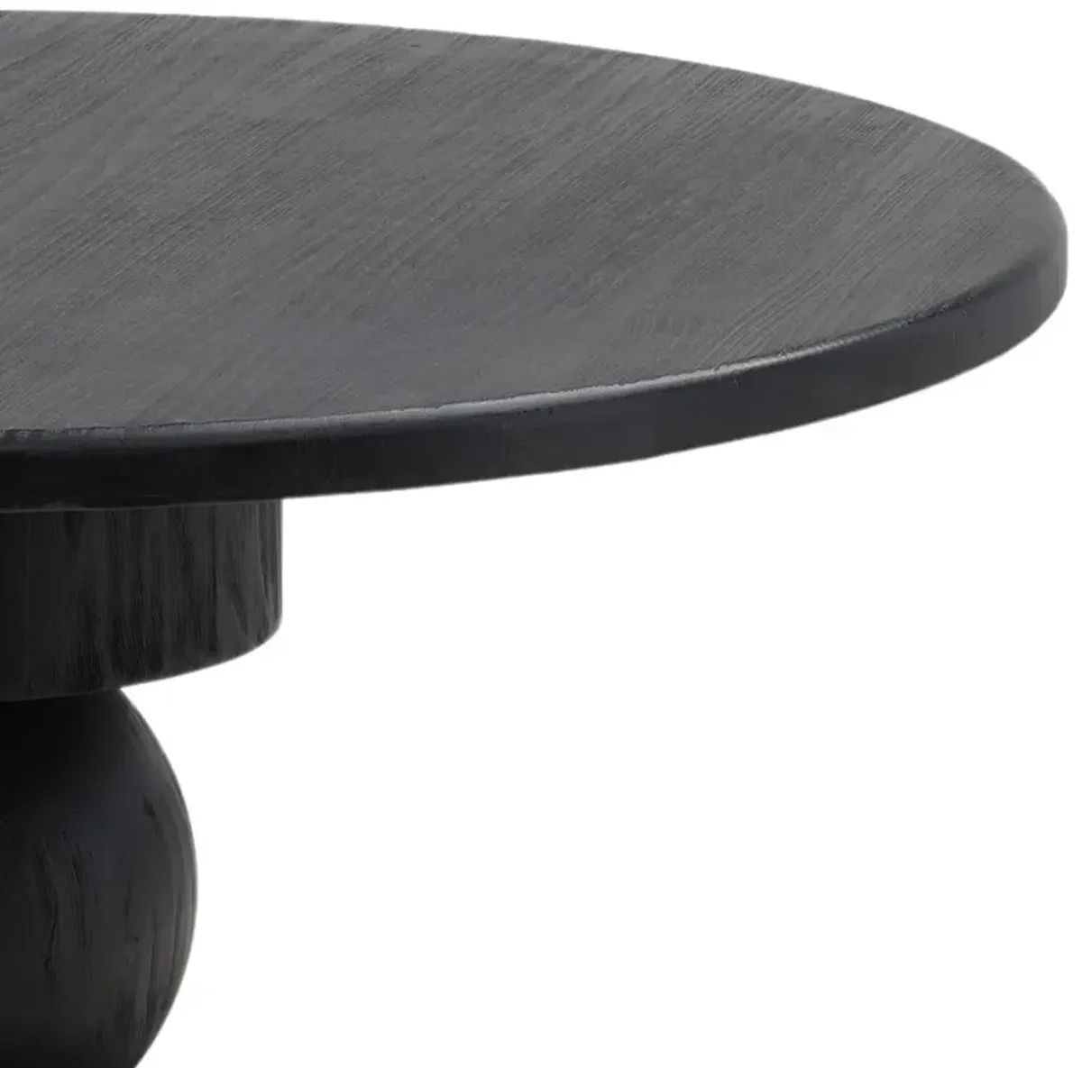 Jared Modern Classic Matte Black Reclaimed Pine Round Dining Table - 52"