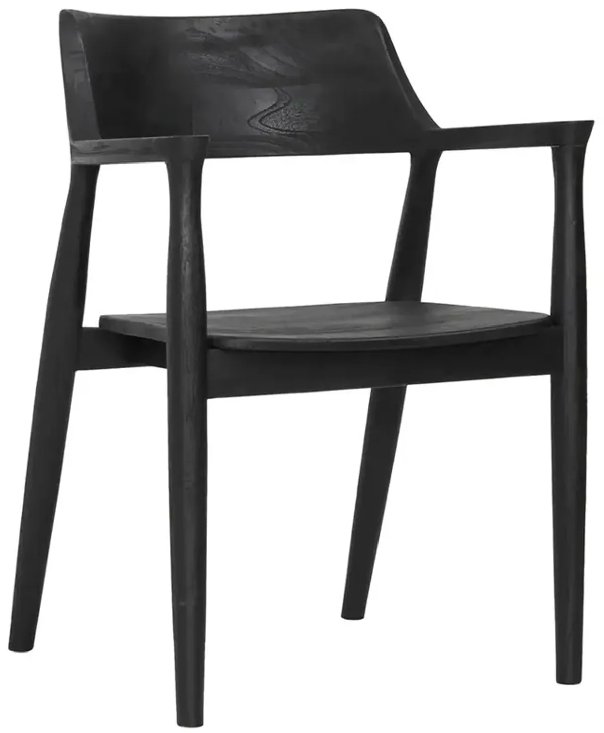 Stern Rustic Lodge Black Teak Dining Arm Chair