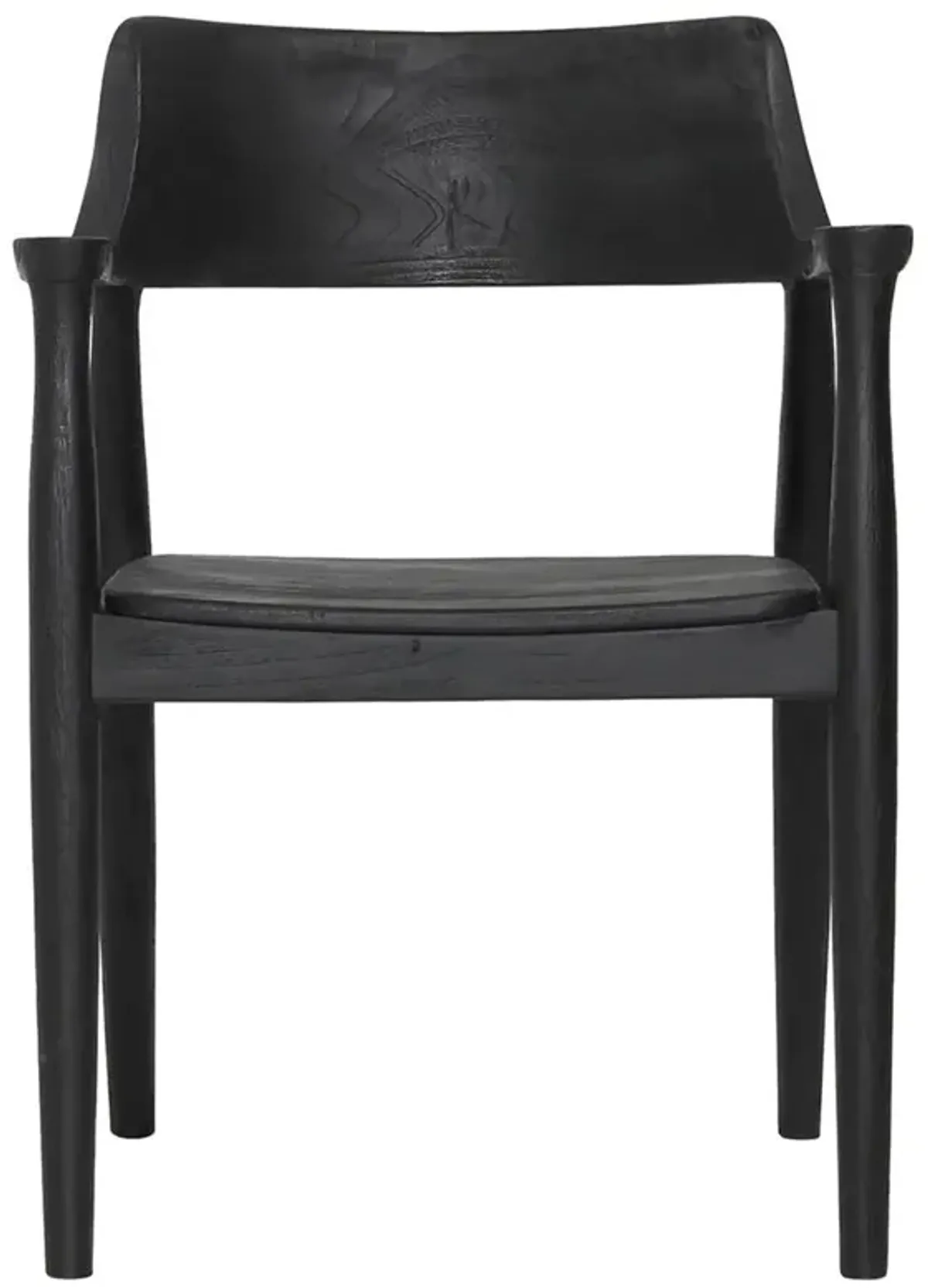 Stern Rustic Lodge Black Teak Dining Arm Chair