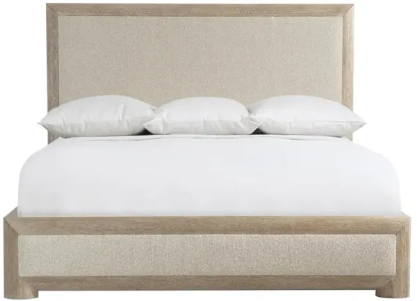 Arlo Modern Classic Beige Performance Upholstered Wood Bed - King