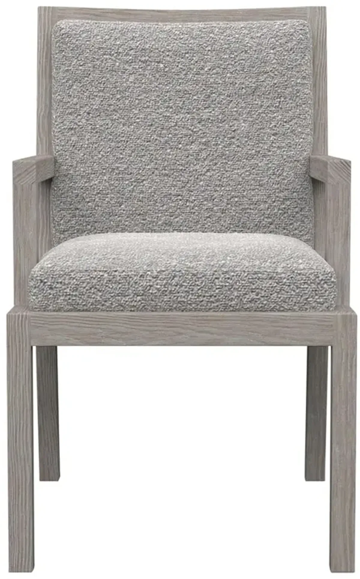 Ann Modern Classic Grey Upholstered Grey Wood Dining Arm Chair