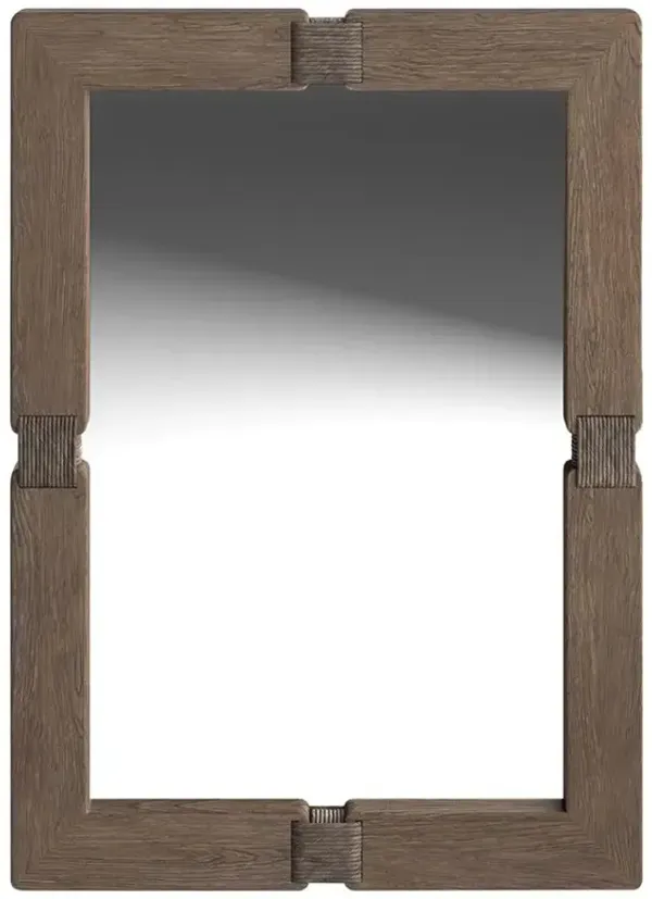 Ingrid Modern Classic Brown Wood Rectangular Wall Mounted Mirror