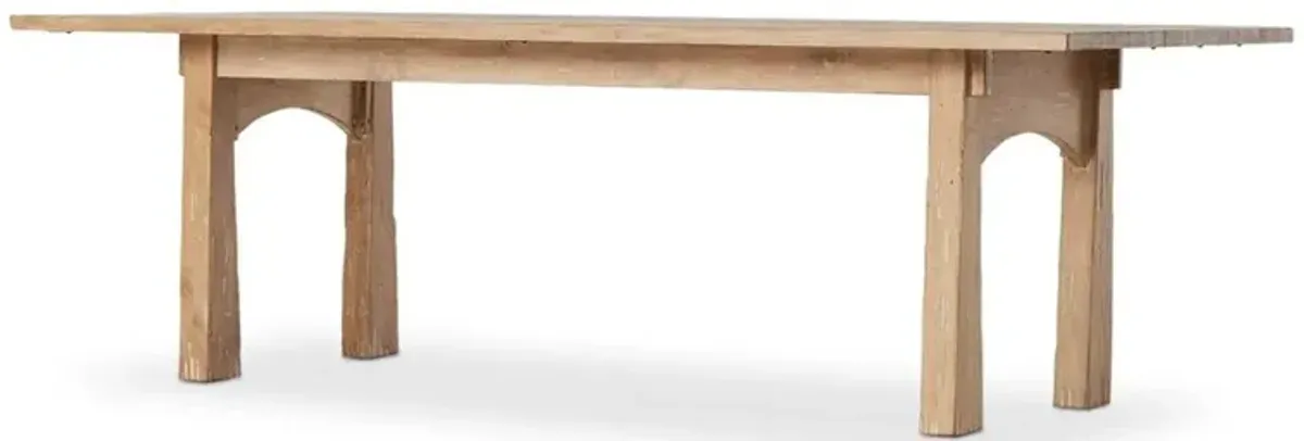 Caeli Mid Century Modern Brown Pine Wood Rectangular Dining Table - 96"W