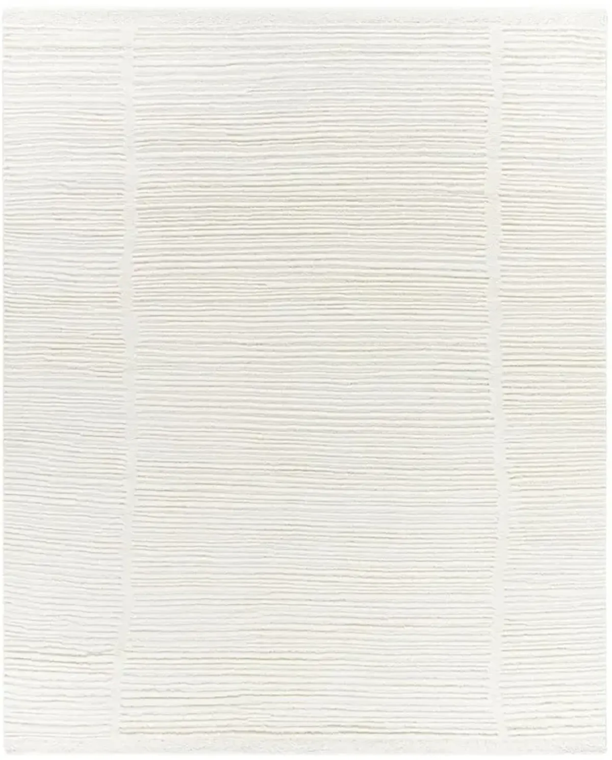 Martina Modern Classic White Wool Textured Solid Hand Knotted Rug - 10'x14'