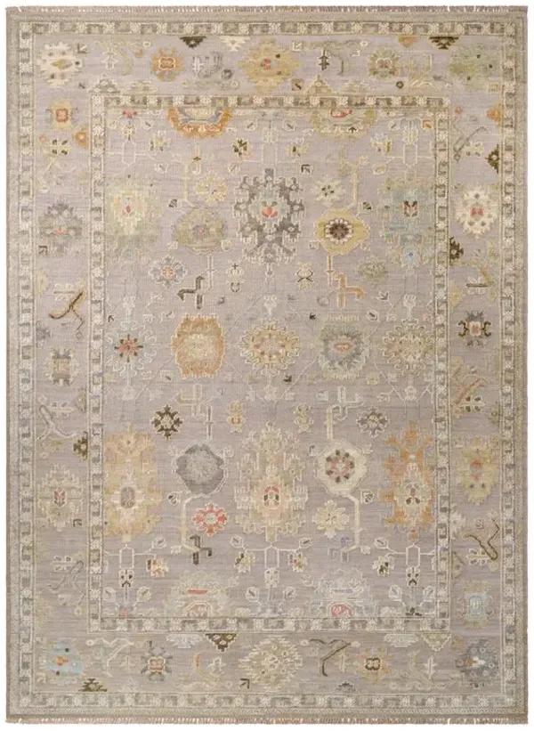 Saraya Updated Traditional Beige Wool Oushak Patterned Hand Knotted Rug - 10'x14'