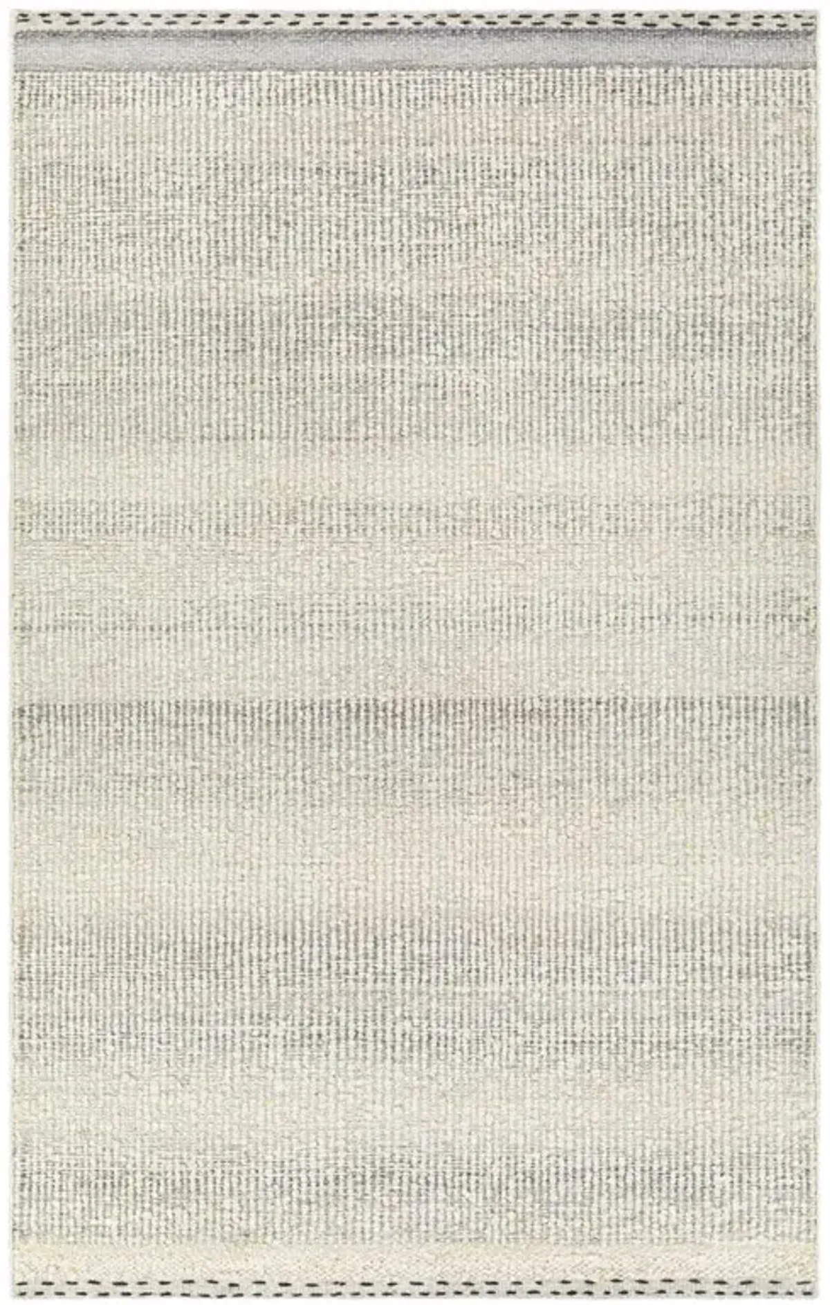 Shiloh Coastal Beach Grey Wool Striated Rug - 2'x3'