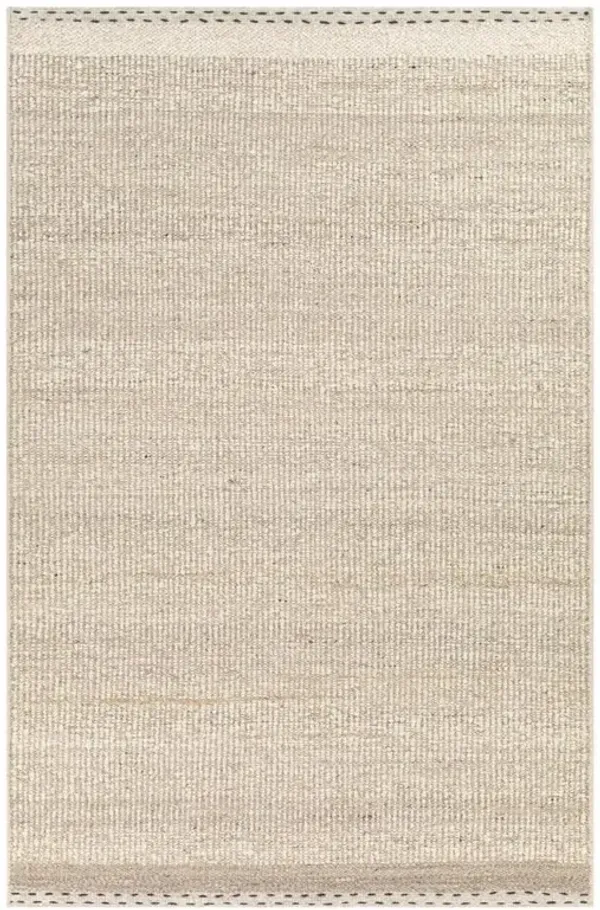 Shiloh Coastal Beach Beige Wool Striated Rug - 2'x3'