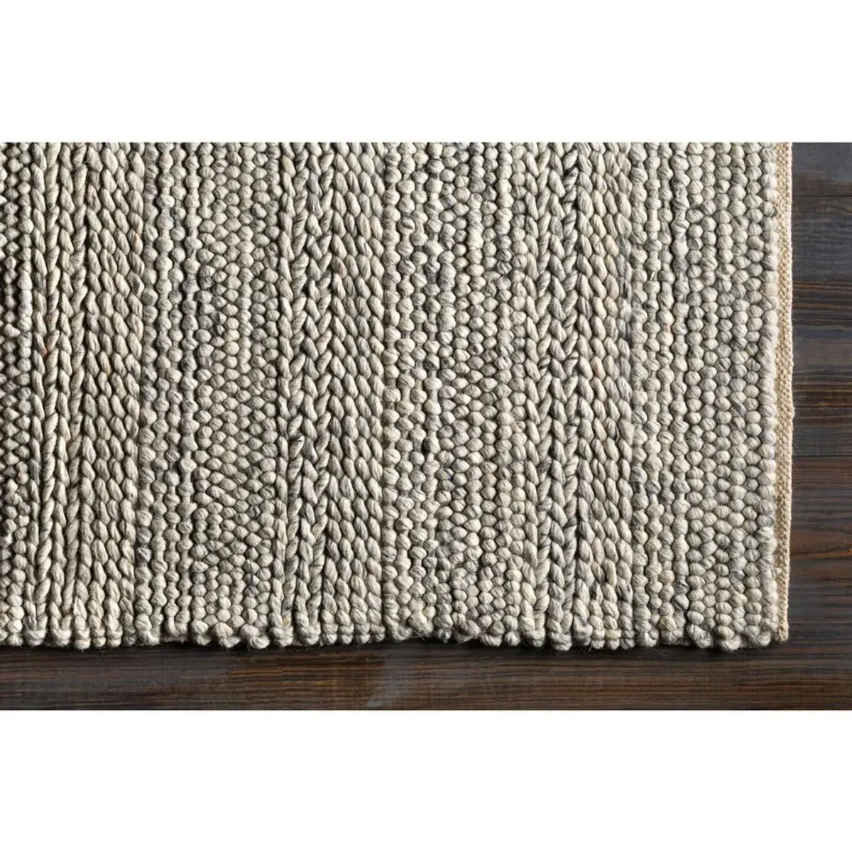 Jay Modern Classic Grey Wool Handwoven Solid Rug - 12'x15'