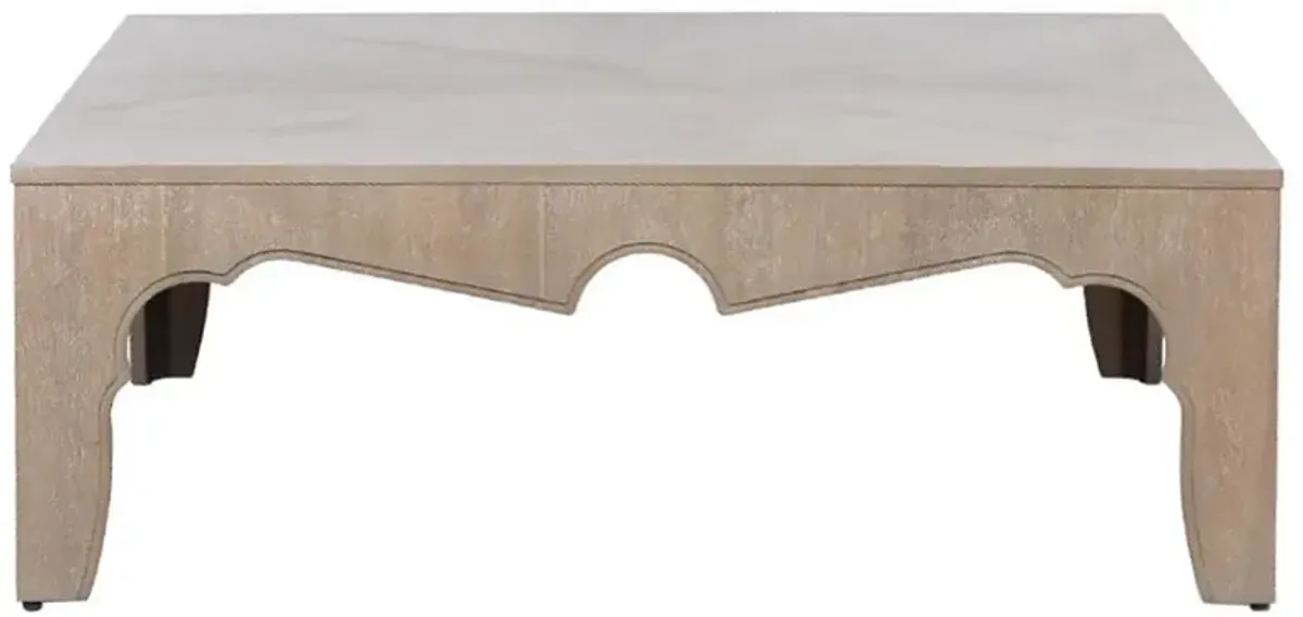 Vincent Modern Classic Driftwood Brown Acacia Wood Square Coffee Table