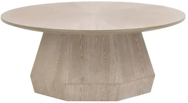 Courtney Modern Classic Natural Grey Wood Round Coffee Table