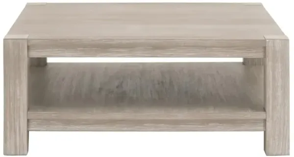 Astrid Modern Classic Natural Grey Wood Square Coffee Table