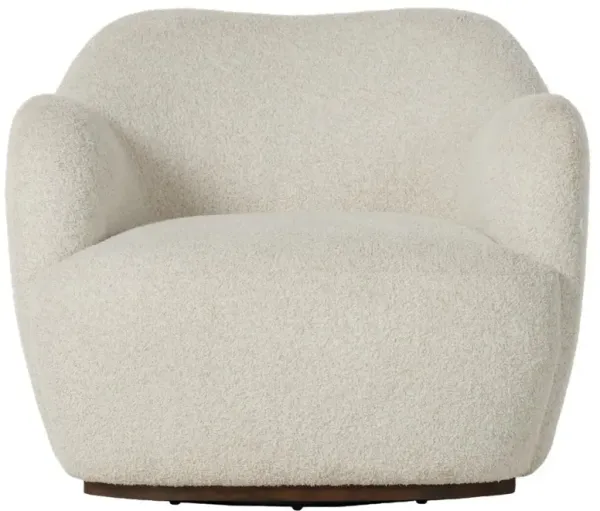 Justine Modern Classic Off White Swivel Barrel Chair