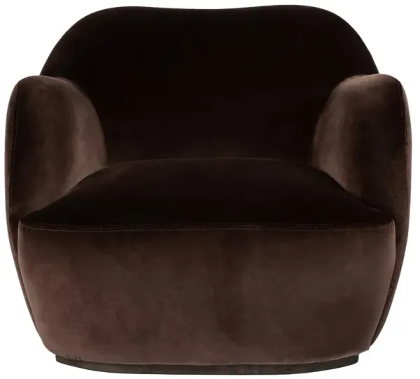 Justine Modern Classic Cocoa Brown Swivel Barrel Chair