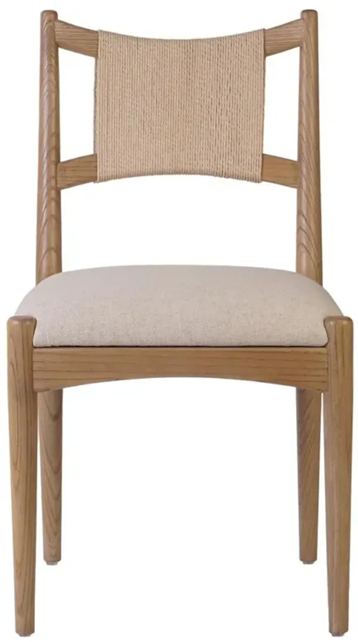 Harley Coastal Beach Beige Performance Linen Natural Wood Dining Side