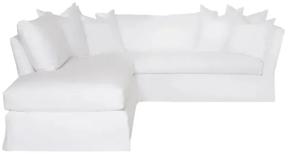 Cisco Home Seda Coastal Denim White Slipcovered Sectional Sofa - Left Arm Facing